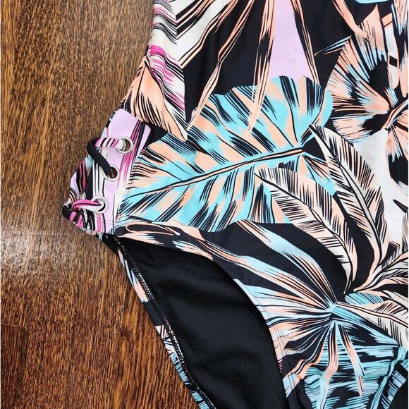 💥5 for $25! Decree Swimsuit Womens One Piece Floral Tropical 1X Vacation - Picture 10 of 15